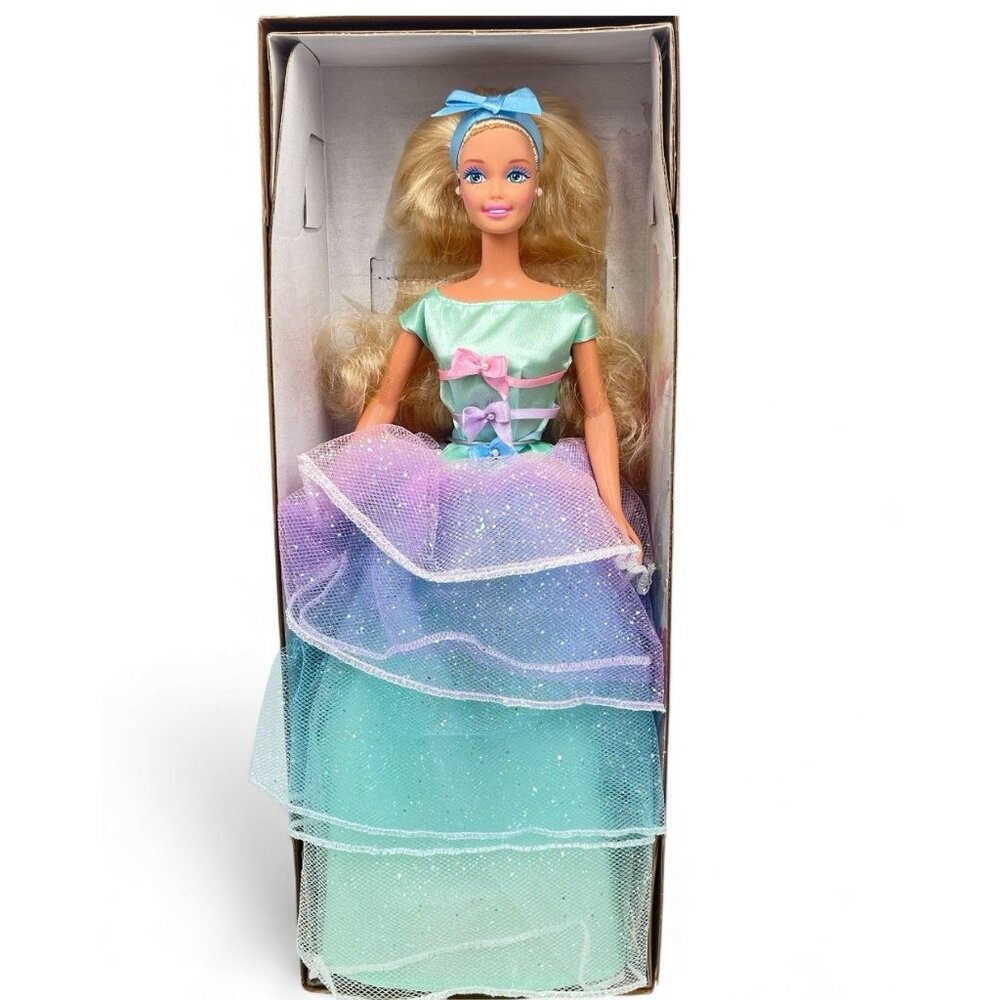 Vtg Barbie Spring Tea Party Avon Exclusive Collector Doll Blonde Green Eyes NIB - Picture 2 of 12